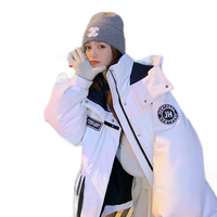 皮尔卡丹羽绒服女感炸街白色工装派克羽绒服女冬2025新款短款保暖外套 白色