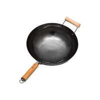 臻三环 炒锅(34cm、不粘、无涂层、铁、蓝黑)