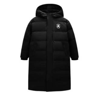 匡威 冬季长款极寒加厚三防连帽羽绒服 充绒285g 正黑色