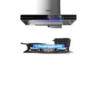 美的（Midea）家用抽油烟机23立方大吸力顶吸油烟机燃气灶具消毒柜厨房电器三件套装天然气TV701+Q330+90Q15SPro