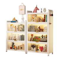 家惠优选书柜储物柜落地多层防尘铁艺置物架带门收纳展示柜60*32*144 白色五层长600宽320高1440