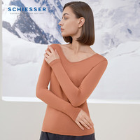 舒雅(Schiesser)男女款3A抗菌除螨肌底衣系列V领长袖保暖上装秋衣23889Q 女款【V领】E0/23894Q棕色 S
