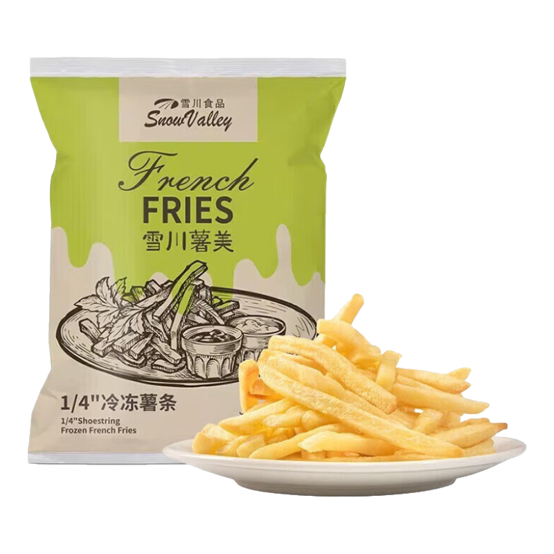雪川食品雪峪龙渊粗薯冷冻薯条半成品空气炸锅方便速食零食 薯味粗薯-原味500*4袋