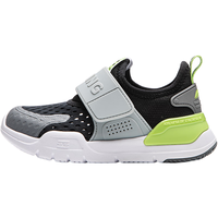 李宁 LI-NING童鞋儿童运动鞋男小童减震回弹柔软透气一脚蹬休闲鞋29YKNU040-7 黑色/极致灰/影灰色-大网孔