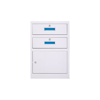 钱柜 文件柜矮柜铁皮柜带锁抽屉储物柜钢制办公室多功能小柜子活动柜二斗一门