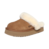 UGG 女士时尚经典舒适厚底毛鞋领包头休闲居家毛毛拖鞋 1122550 栗色 37