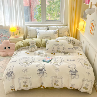兰芮四件套床上用品纯棉亲肤裸睡套件全棉四件套 故事小熊 200*230cm四件套(1.5/1.8m床)