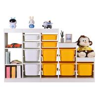 玩具收纳架木质宝宝家用客厅大容量儿童懒角落书架二合一置物书柜