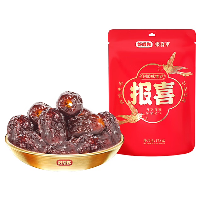 好想你 _阿胶蜜枣 无核枣金丝蜜枣去核枣蜜饯 阿胶蜜枣178g*3袋