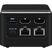 米如特超迷M1迷你主机N100/N200/i3-N305双网口i226 2.5G软路由器3xUSB 双HDMI4K三屏同显办公微型电脑 M1-双网-N100（12V3A） 板载16G内存+无硬盘(准系