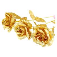 金箔玫瑰花活动小母亲仿真花束假鲜花饰品