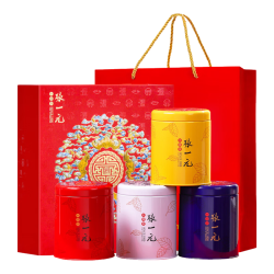 张一元 茶叶四大茗茶五福礼盒300g 茉莉花茶年货礼盒四种茶组合佳选