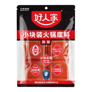 好人家 手工牛油火锅底料露营烧烤冒菜麻辣烫串串家庭聚会晚调料200g