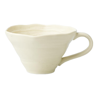 KKV简约北欧风陶瓷杯家用办公咖啡杯克莱因蓝马克杯水杯子 米白 380ml