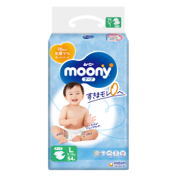 moony 尤妮佳moony畅透宝宝纸尿裤婴儿透气轻薄柔软 L54片