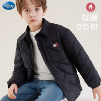 迪士尼男童棉服2025秋冬儿童夹棉加厚外套中大童保暖棉袄洋气童装 藏青 150 cm