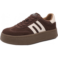 百丽（Belle）张凌赫同款板栗复古德训鞋女运动舒适休闲鞋A6N4DAM6 米黄色 35