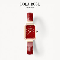 LOLA ROSE 罗拉玫瑰 女士手表 方糖小红表 LR2766 皮带款