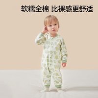 贝肽斯婴儿衣服四季薄款护肚婴儿连体衣男童女童婴儿衣服清仓 呆萌小羊驼-橙色-中开扣 90cm
