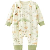 微狮牧尼 婴儿衣服春秋季男女宝宝长袖连体衣莫代尔外出服可爱秋装