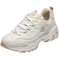 SKECHERS 斯凯奇 小甜豆男女透气休闲老爹小白鞋 66666214白色/自然色/WNT 35