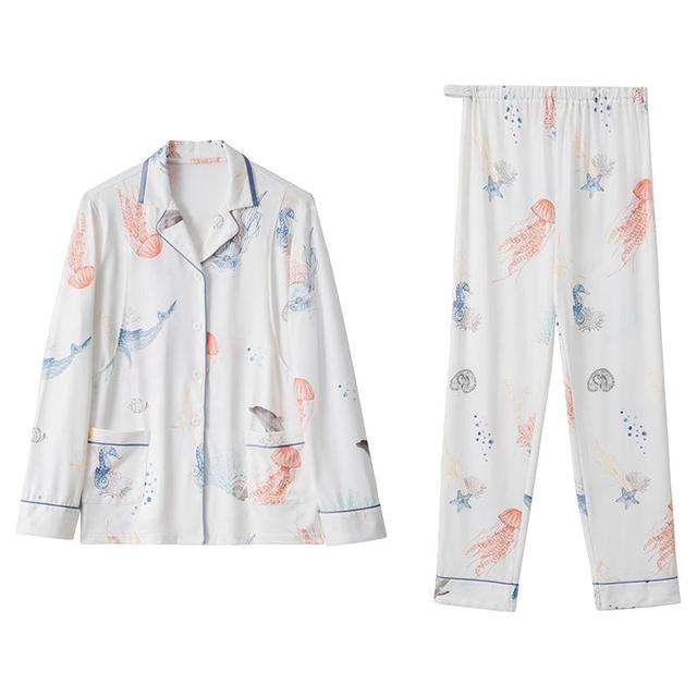 婧麒 云慕丝月子服夏薄款产后纯哺乳家居服棉怀孕产妇睡衣套装