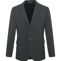 利郎【含绵羊毛】西装套装男商务正装秋季2025羊毛西服套装男 中灰(G5QXF022SA) L 170/84A