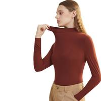 氧心秋冬蚕养衣轻薄贴肤修身保暖内衣女2024高弹无痕百搭保暖上衣 果酱红【中领】 2XL