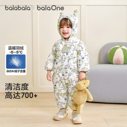 巴拉巴拉 balaOne宝宝羽绒服连体衣2025冬装保暖萌趣时尚新颖 啃秋00314-白鸭绒