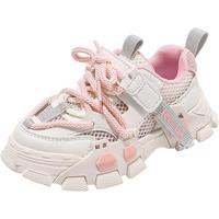 天美意(TEENMIX)童鞋女童运动鞋小童网面透气儿童休闲鞋中大童潮 粉色 27 27码