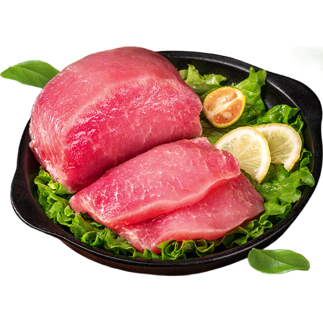 龙大肉食 猪里脊肉2斤 猪通脊猪外脊猪肉生鲜 卤肉烤肠食材 出口日本级