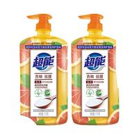 超能 离子去油洗洁精(西柚祛腥)加食用小苏打 去油不残留 1kg*2瓶