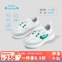 小蓝羊 littlebluelamb）童鞋2025秋季新款运动鞋轻便软底休闲鞋户外跑步鞋透气网面防滑鞋 简单白 26