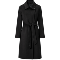 太平鸟 【驼绒水波纹大衣】大师甄绒系列浴袍式双面呢大衣外套女