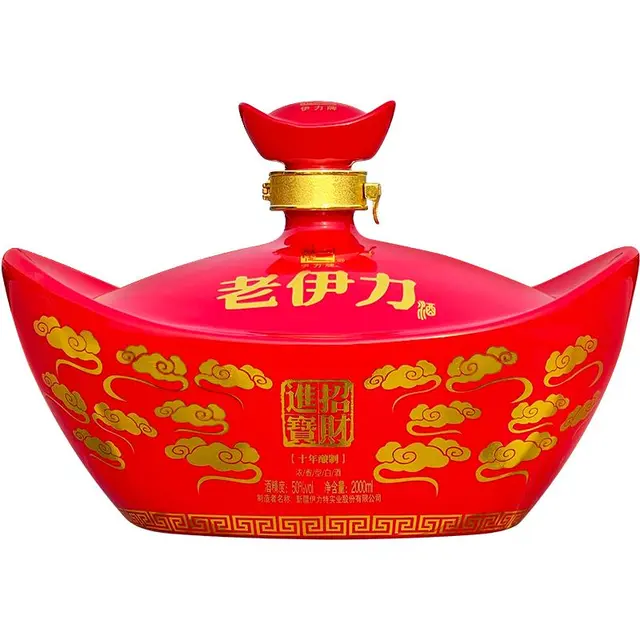 YILI 伊力牌 招財進寶 十年酿制 老伊力酒 50%vol 浓香型白酒 2000ml 礼盒装