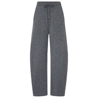 MO&Co. 卫裤2025冬轻暖针织抽绳高腰弯刀裤MBE4PAT048 浅花灰色 XS