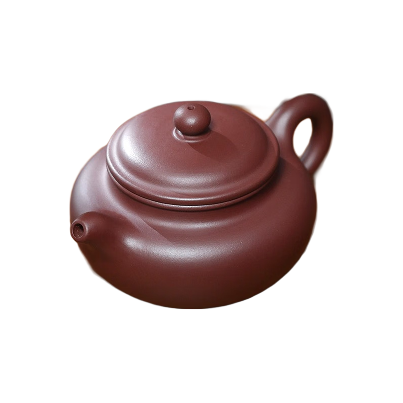 红青百年 茶壶紫砂壶宜兴纯全手工名家泡茶壶家用功夫茶具原矿紫泥   仿古壶 240cc 紫泥
