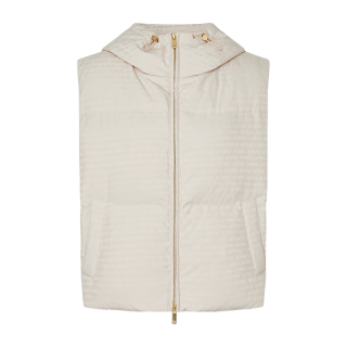MO&Co.【active系列】羽绒服马甲2025冬90鸭绒短款提花MBE4EIN008 米杏色 M /165