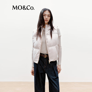 MO&Co.【active系列】羽绒服马甲2025冬90鸭绒短款提花MBE4EIN008 米杏色 M /165
