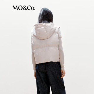 MO&Co.【active系列】羽绒服马甲2025冬90鸭绒短款提花MBE4EIN008 米杏色 M /165
