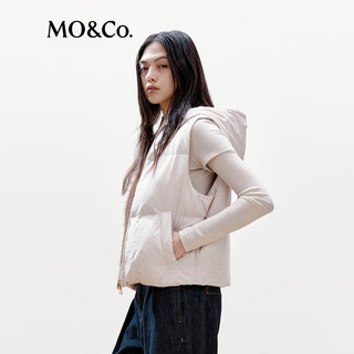 MO&Co.【active系列】羽绒服马甲2025冬90鸭绒短款提花MBE4EIN008 米杏色 M /165