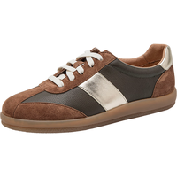 Bata休闲鞋女2024秋季轻便通勤百搭牛羊皮德训运动鞋VMG21 棕色 37