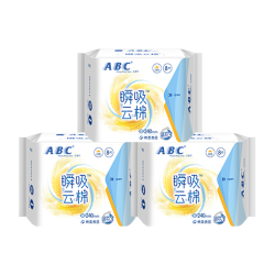 ABC 日夜卫生巾组合棉柔轻薄干爽姨妈巾套装囤货 森吸透气240mm3包 24片
