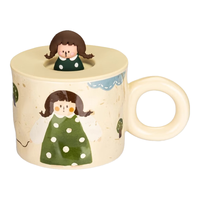 迪普尔 马克杯陶瓷杯子办公室水杯咖啡杯可爱女生喝水杯 OK马克杯-女孩