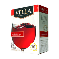 VELLA 百乐莱 盒装甜美红葡萄酒5L野营聚会派对宴请美国原装进口