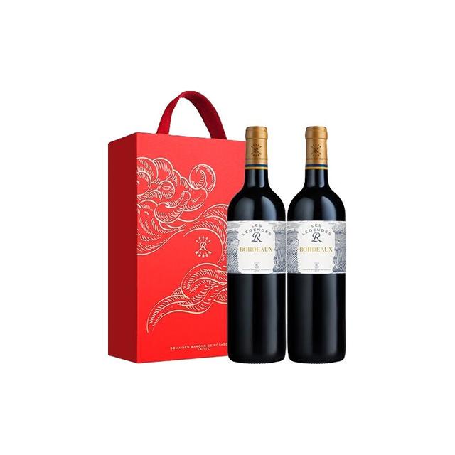 拉菲古堡 法国原瓶进口 乐享得 传奇波尔多 AOC干红葡萄酒 750ml*2 礼盒装（自营）