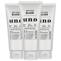 吾诺 日本UNO吾诺男士洗面奶洁面乳 活性炭祛痘去黑头保湿*3男生清爽