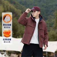 法派 【工装棉服】立体连帽防风设计口袋装饰户外运动男式棉服夹克