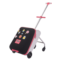 m-cro瑞士micro迈古行李箱骑行箱可坐宝宝可坐可骑儿童旅行拉杆登机箱 活力红(LED后轮、夜光魔术贴)