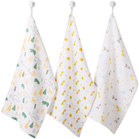 GRACE 洁丽雅 婴儿口水巾纯棉纱布毛巾儿童宝宝洗脸擦手小方巾新生儿用品